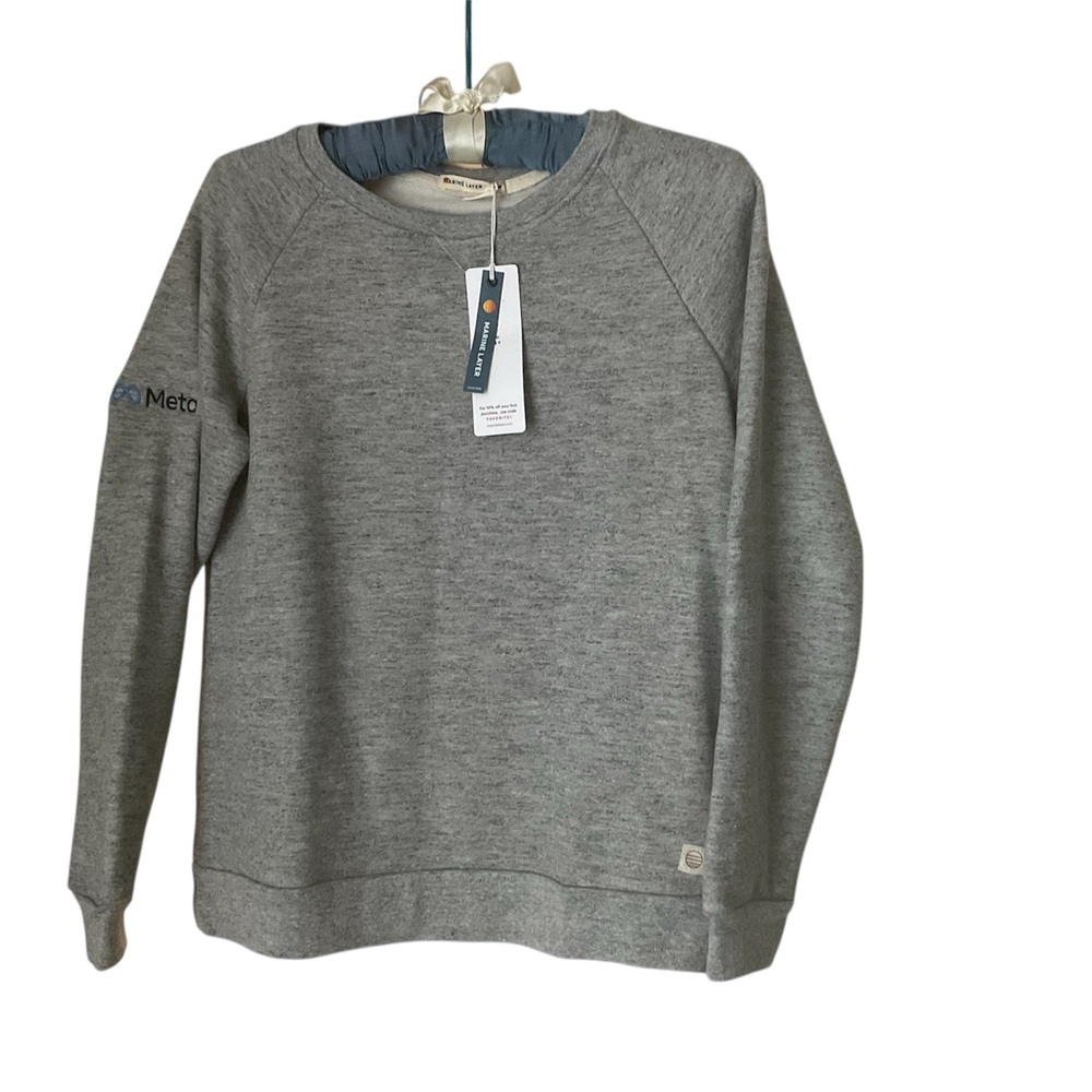 Women  unisex Marine Layer Gray Sweatshirt Meta Sz XS Super Soft NWT